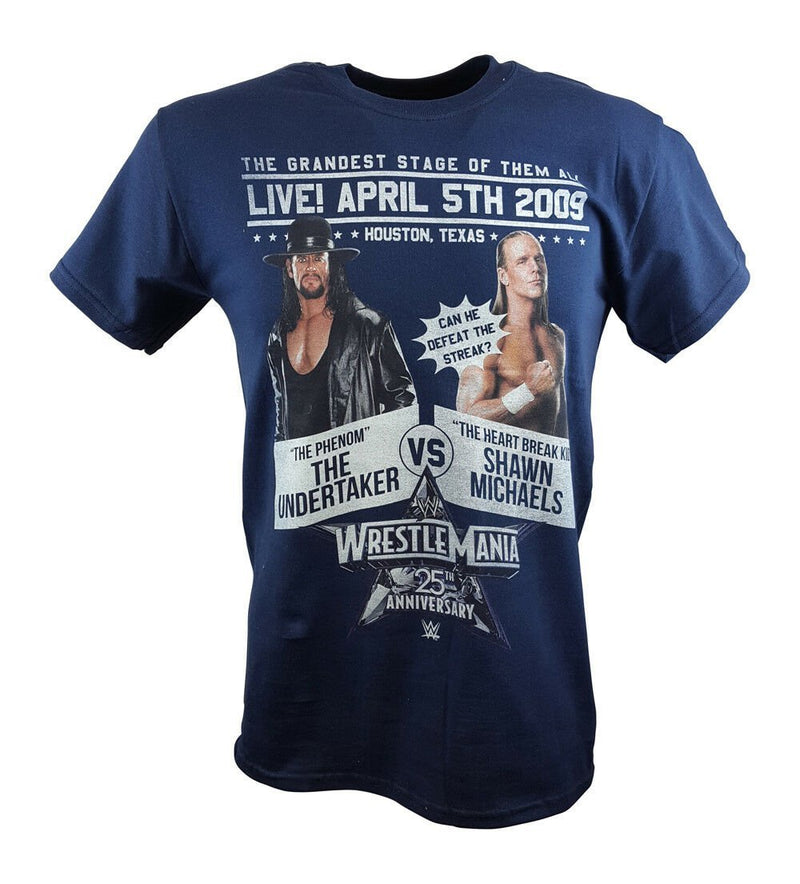 Load image into Gallery viewer, Wrestlemania 25 Shawn Michaels vs The Undertaker WWE Poster T-shirt
