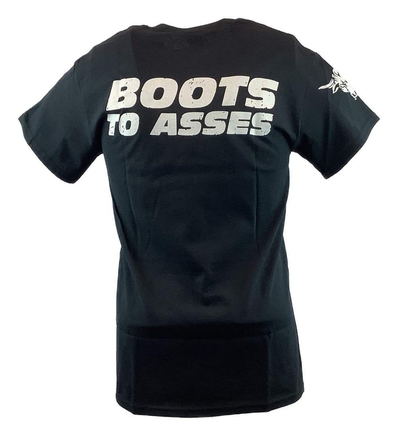 Load image into Gallery viewer, The Rock Team Bring It Boots to Asses Mens Black T-shirt

