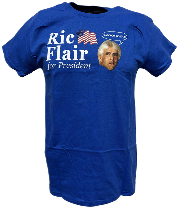 Ric Flair For President Mens WWE Blue T-shirt