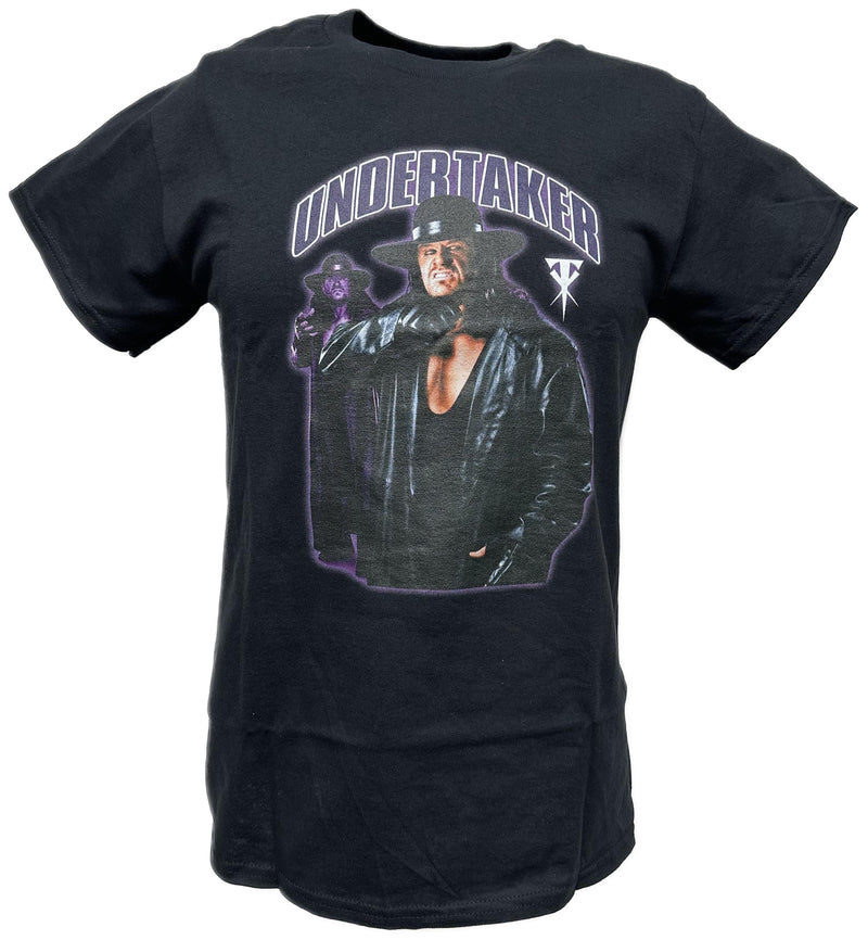Load image into Gallery viewer, Undertaker Trenchcoat Hat Mens Black T-shirt WWE
