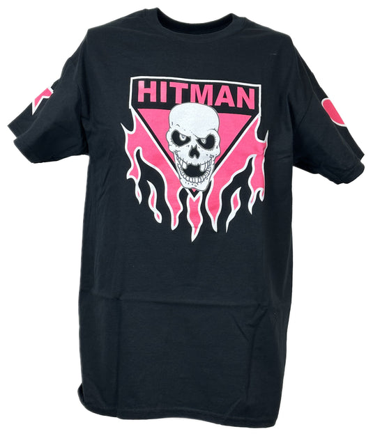 Bret Hart Ring Series Black Pink Skull Mens T-shirt