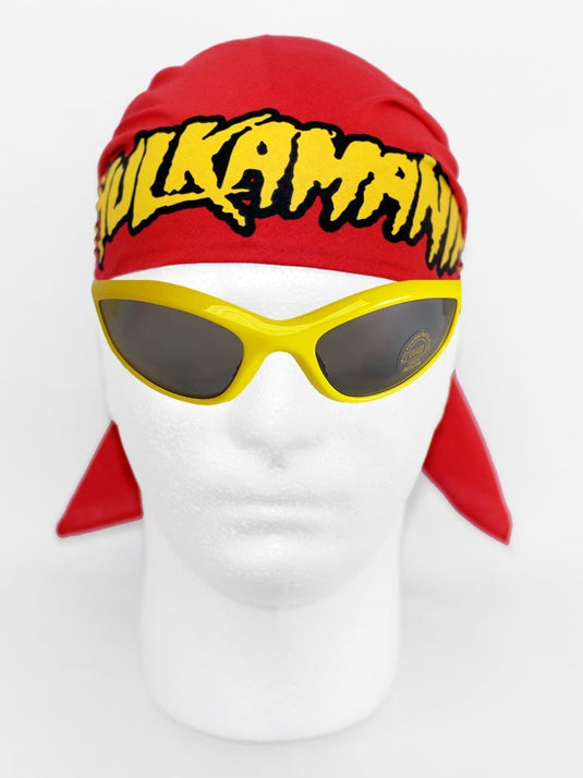 Hulk Hogan Hulkamania Red T-shirt Bandana Beard Boa Glasses Costume