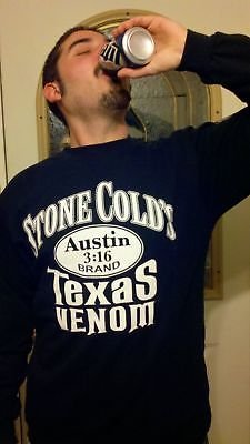 Stone Cold Steve Austin Long Sleeve Texas Venom 101 Proof Mens T-shirt