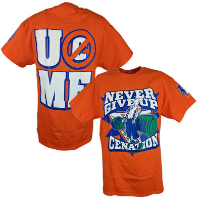 John Cena Orange Never Give Up Mens T-Shirt