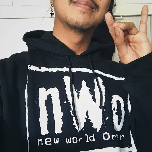 nWo New World Order Mens Black Pullover Hoody Sweatshirt