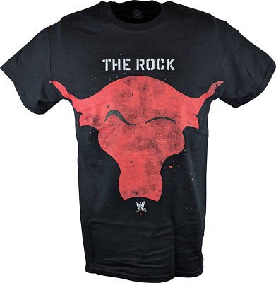 Buy WWE The Rock Brahma Bull Authentic T-Shirt Black/White XL at