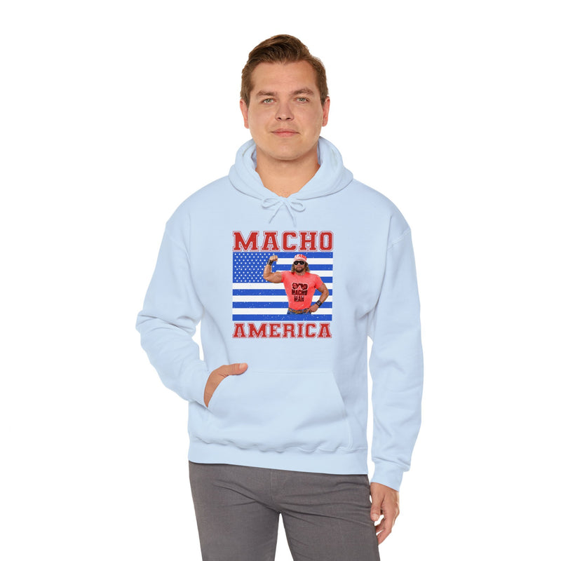 Load image into Gallery viewer, Macho Man Randy Savage USA America Blue Hoody Sweatshirt
