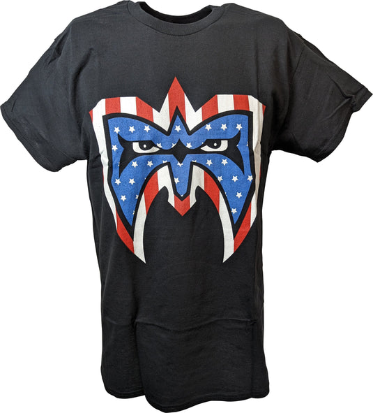 Ultimate Warrior USA Mask WWE Mens T-shirt