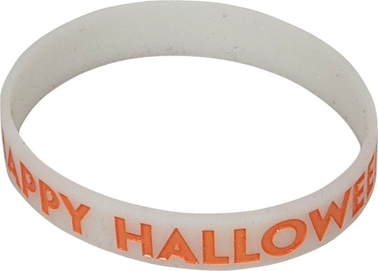Happy Halloween Glow in The Dark Kids Silicone Rubber Wristband Bracelet- 5 Pack