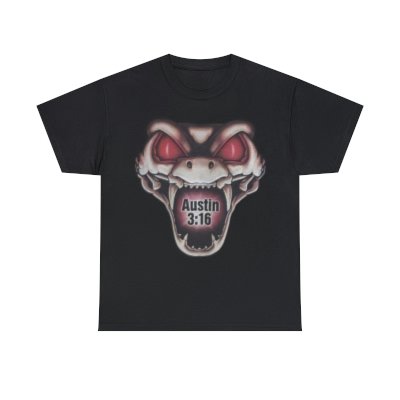 Stone Cold Steve Austin Rattlesnake WWE Mens Black T-shirt