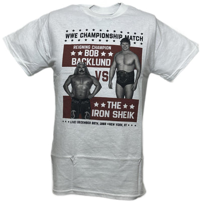 Bob Backlund vs Iron Sheik WWE Championship Mens White T-shirt