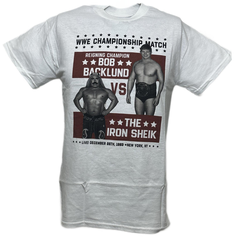 Load image into Gallery viewer, Bob Backlund vs Iron Sheik WWE Championship Mens White T-shirt
