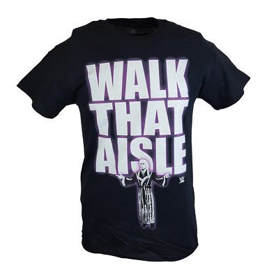 Load image into Gallery viewer, Ric Flair Walk That Aisle Woooo WWE Mens Black T-shirt
