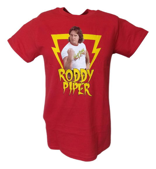 Rowdy Roddy Piper Legends Collection WWE Mens Red T-shirt