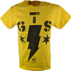 CM Punk GTS Lightning Stars Yellow WWE Mens T-shirt