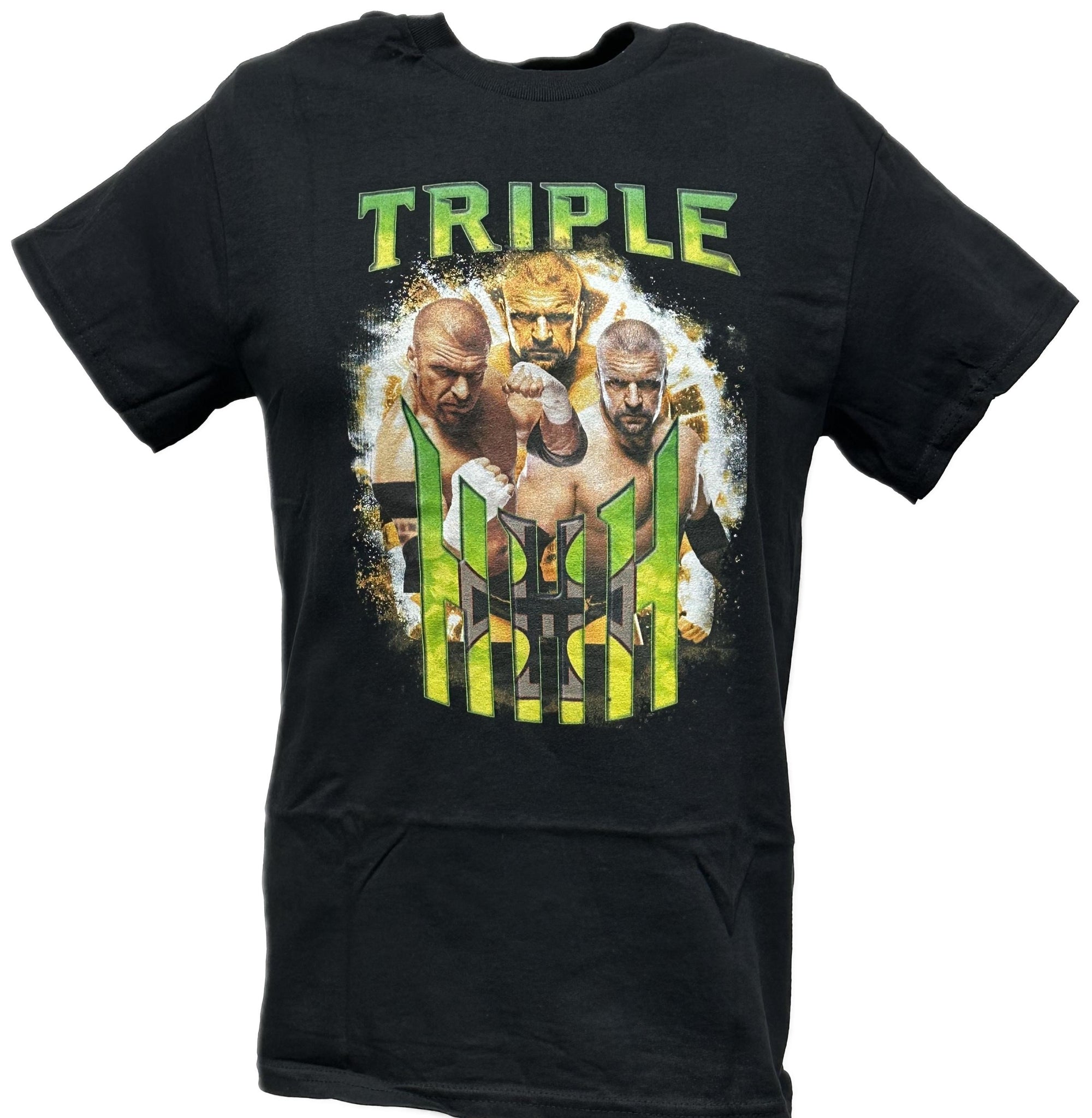 Triple H Pro Wrestling Three Poses Mens Black WWE T-shirt