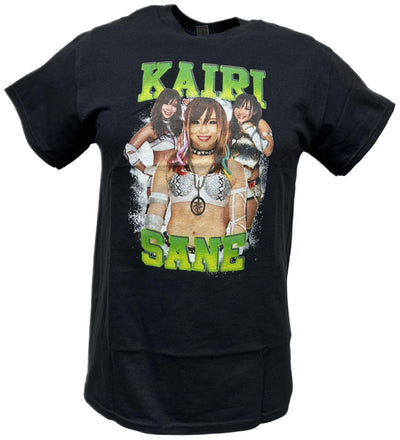 Kairi Sane Green Name WWE Black T-shirt