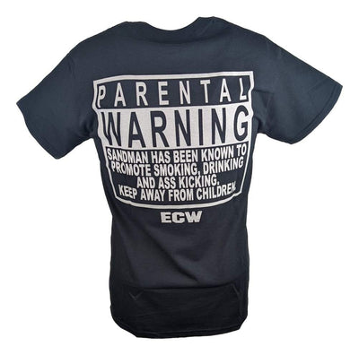 Sandman Parental Warning ECW Mens Black T-shirt
