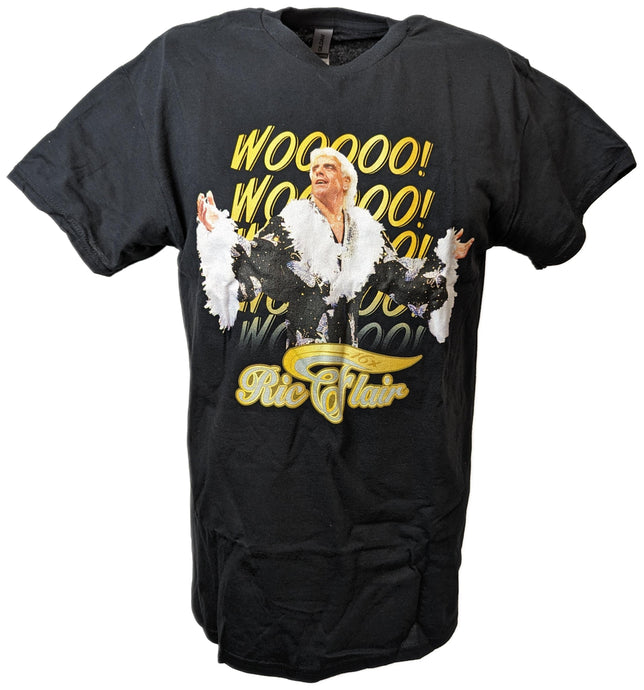 Ric Flair 16x Wooooo WWE Mens Black T-shirt