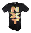 NXT Vertical Gold Logo WWE Mens Black T-shirt