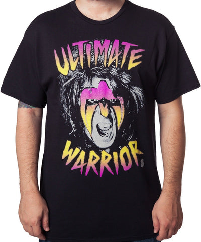 Ultimate Warrior Scream WWE Mens Black T-shirt