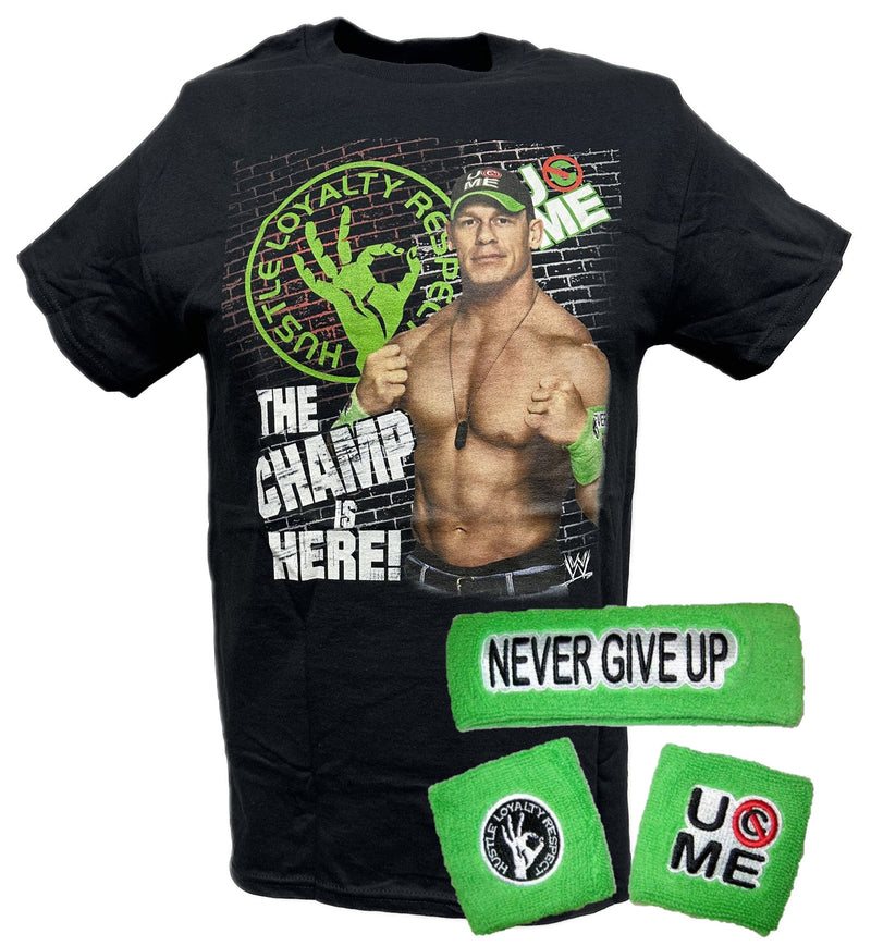 Load image into Gallery viewer, John Cena Kids Neon Champ T-shirt Headband Wristband Boys Youth Juvy Costume Set
