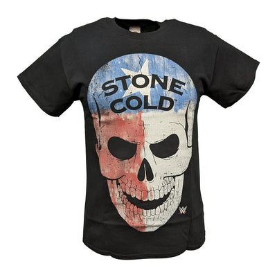 Stone Cold Steve Austin Texas Skull Mens Black T-shirt