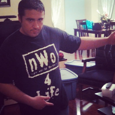 nWo 4 Life WCW White Logo Mens Black T-shirt