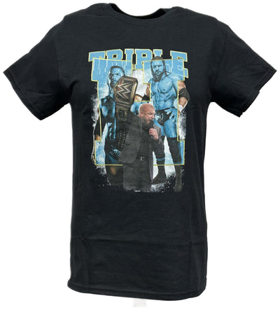 Triple H Authority Blue Mens Black WWE T-shirt