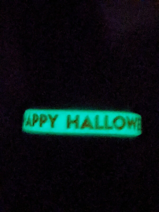 Happy Halloween Glow in The Dark Kids Silicone Rubber Wristband Bracelet- 5 Pack