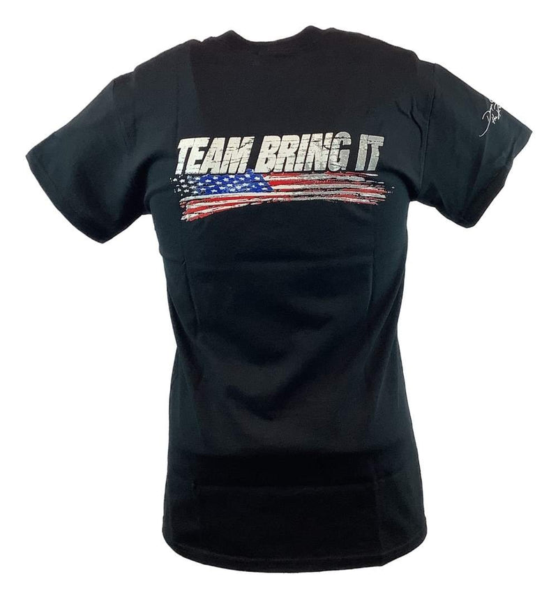 Load image into Gallery viewer, The Rock Team Bring It USA Bull Red White Blue Mens T-shirt
