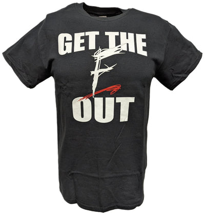 WWF Old Logo Get The F Out Men Black T-shirt