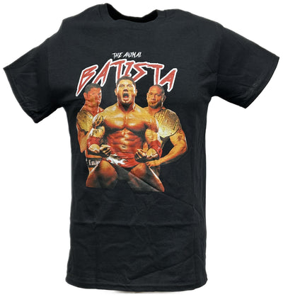 Batista The Animal Mens Black T-shirt WWE