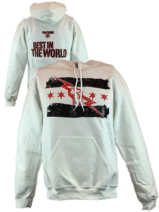CM Punk Best In The World White Pullover Hoody Sweatshirt New