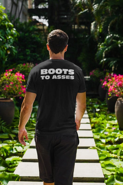 The Rock Team Bring It Boots to Asses Mens Black T-shirt