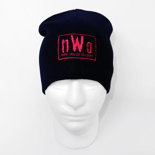 nWo New World Order Red Logo WCW Beanie Cap Hat