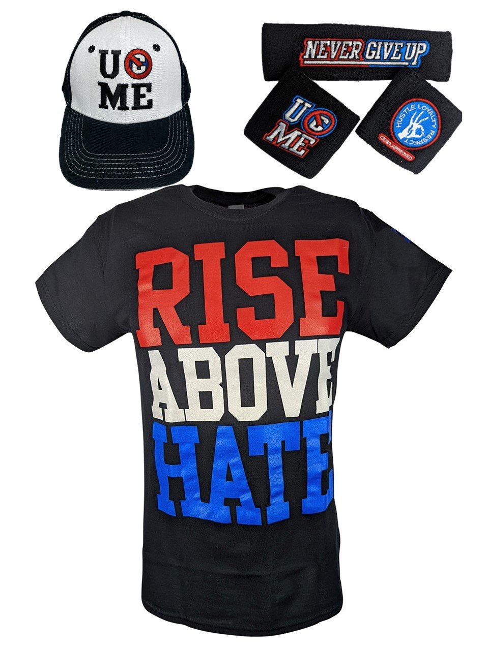 John Cena Kids Rise Above Hate Costume Hat T-shirt Wristbands Boys